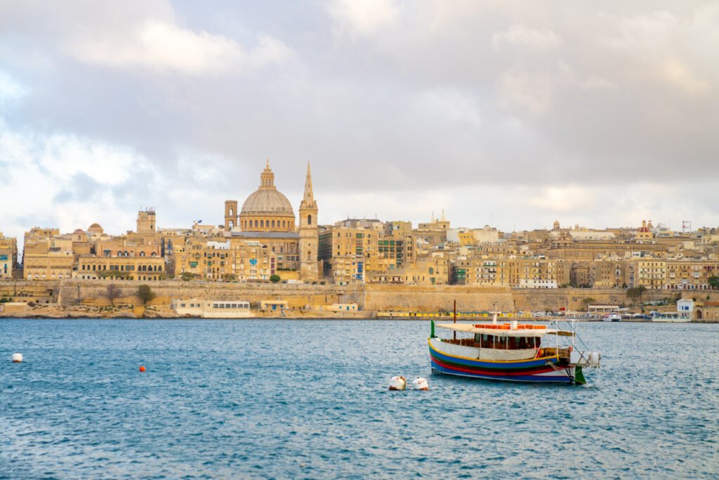 beautiful sunset view historic sites by river valletta malta 1