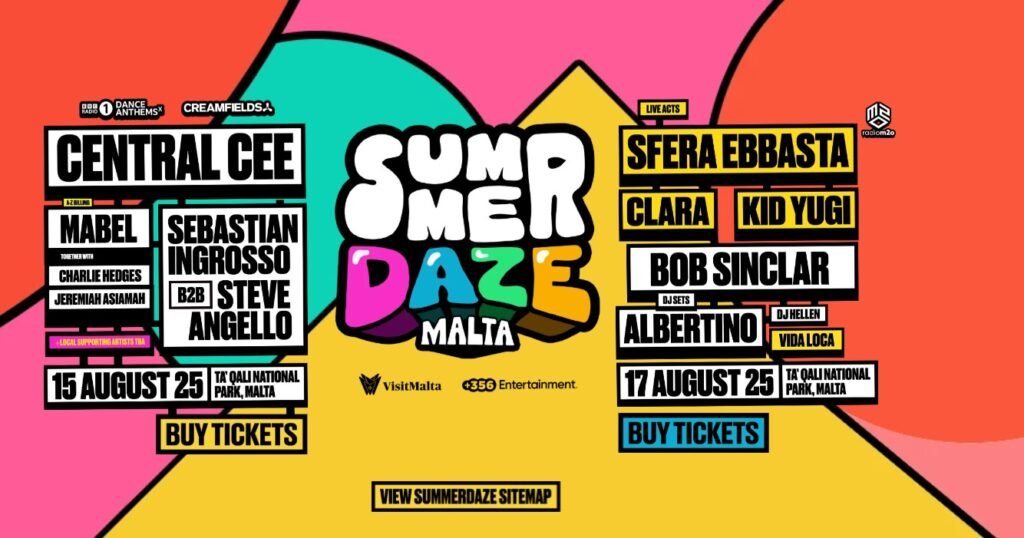 What'S On In Malta And Gozo? August Edition (2025) 2 summer daze fstival