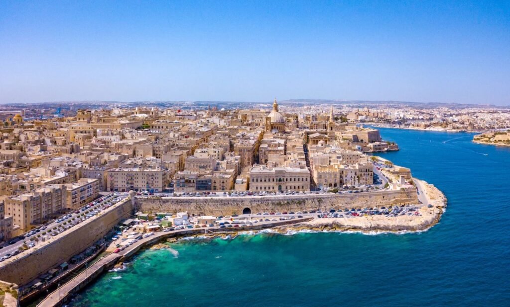 aerial shot ancient city valletta malta scaled 1