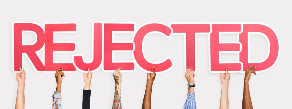 red letters forming word rejected 1