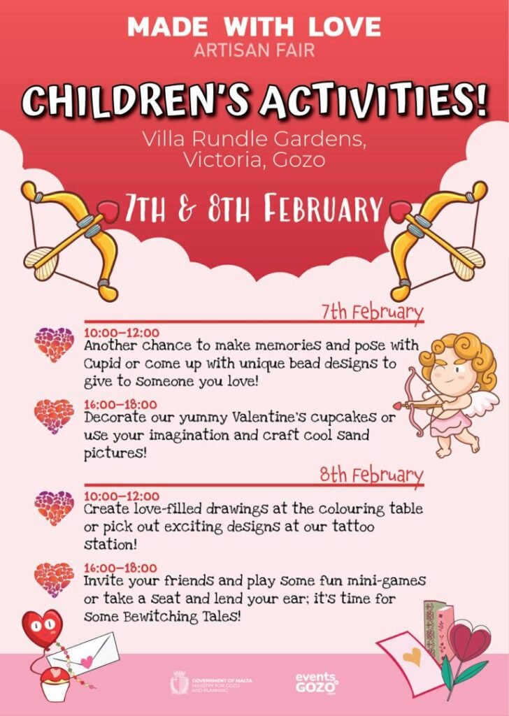 A February Escape to Gozo: St Valentine’s and Carnival 4 artisan fair kids activities