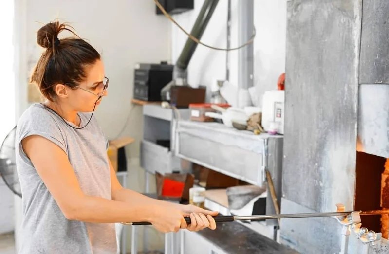 Meet Liliya Cauchi (Pangelova): The Artist Redefining Contemporary Art in Gozo 2 glass factory