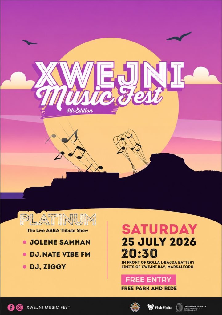 What's Going on in Malta and Gozo: July Edition 12 Xwejni music fest poster