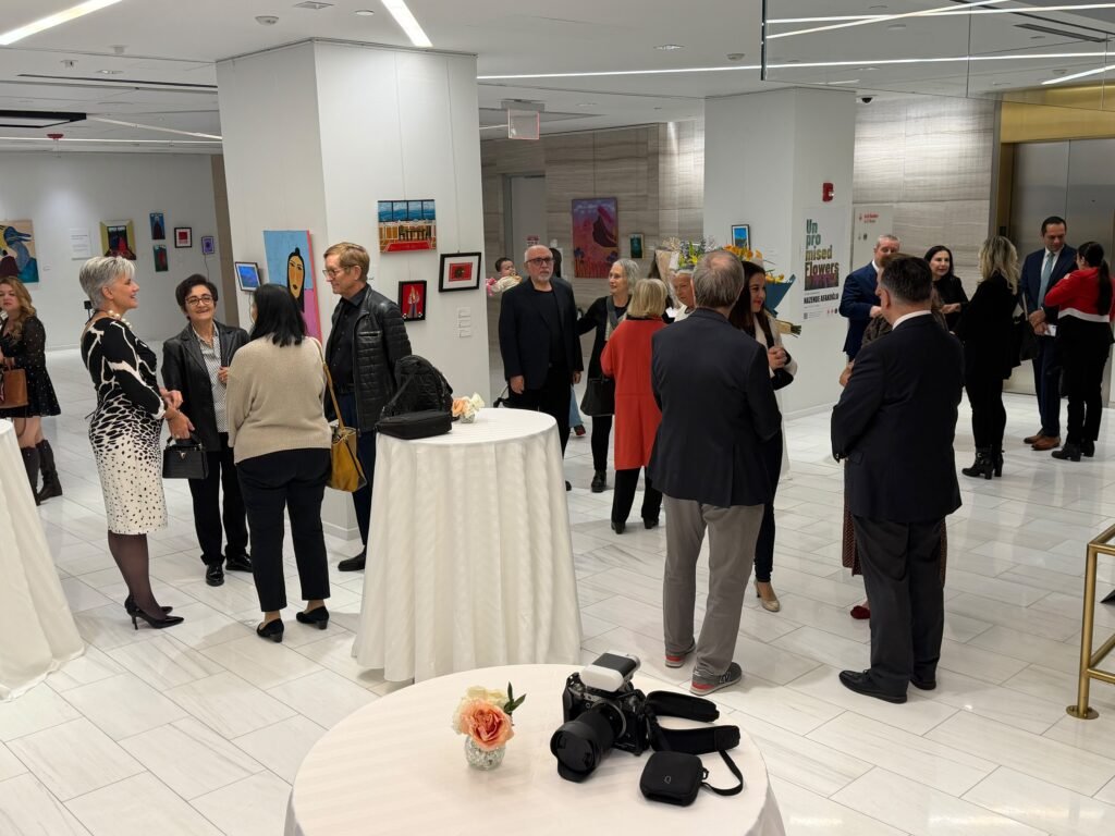 Guests gathered at the opening of Unpromised Flowers at Turkish House, New York