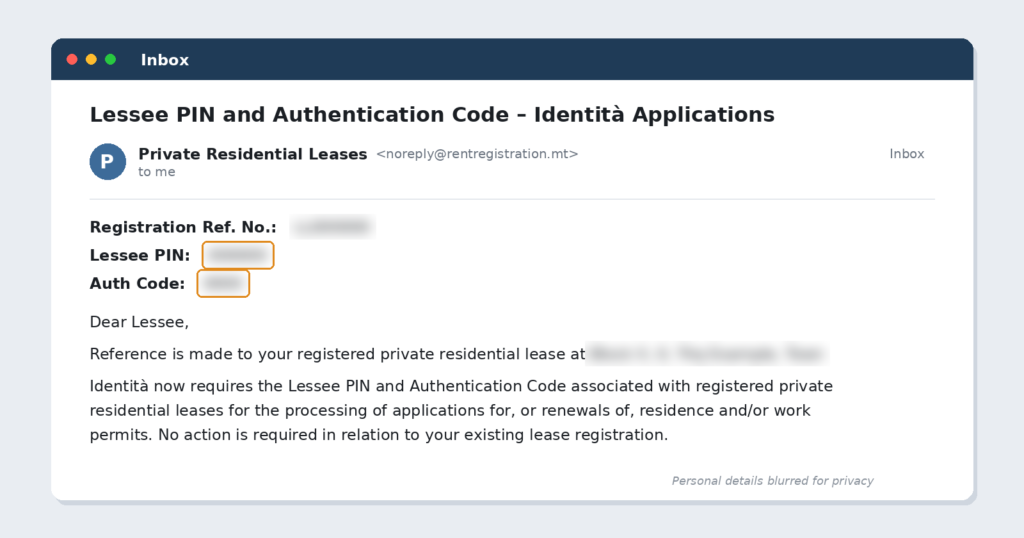 identita lessee pin email
